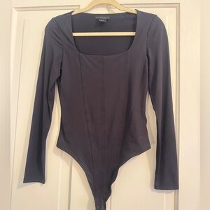 House of Harlow 1960 Square Neck Long-Sleeve Bodysuit